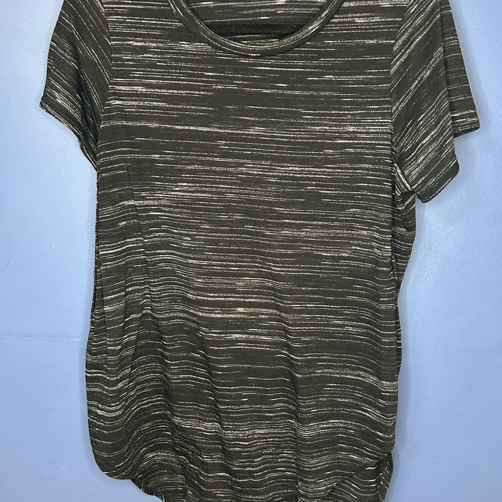 Gaze Black and White Striped Short Sleeve Tee